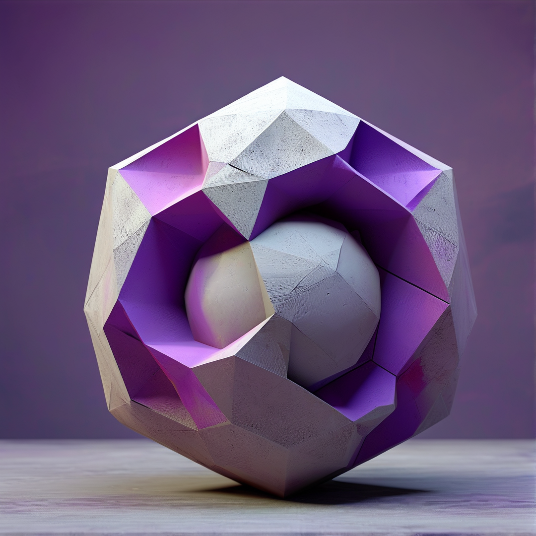Faceted Purple Geometric Sphere
