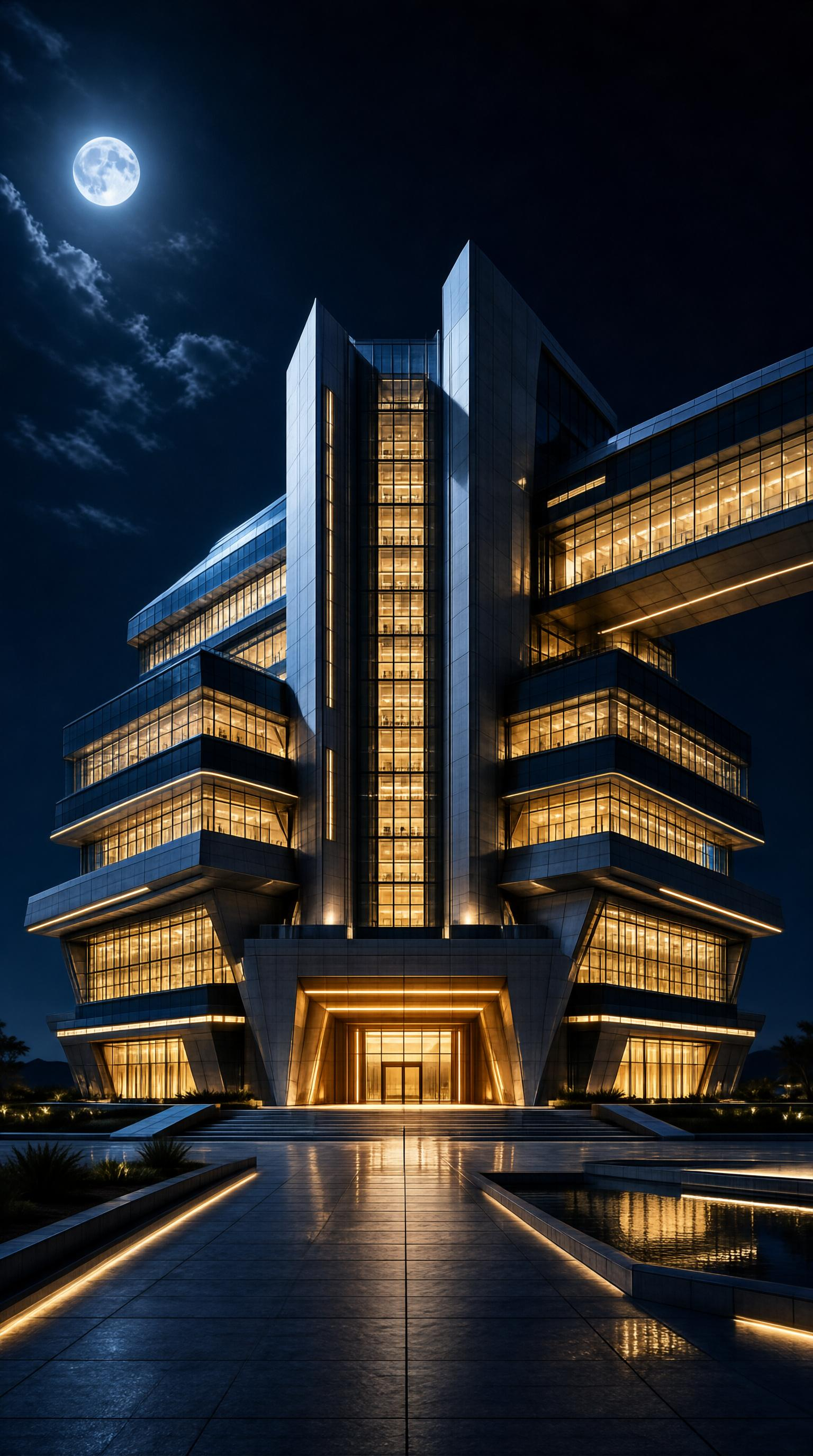 Modern Building at Night