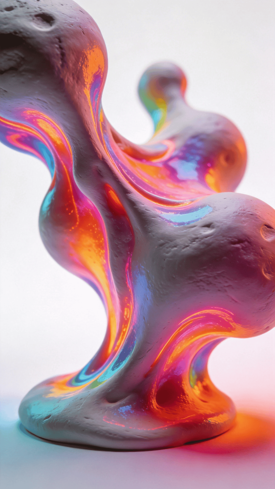 Neon-Lit, Clay Fluid Blob
