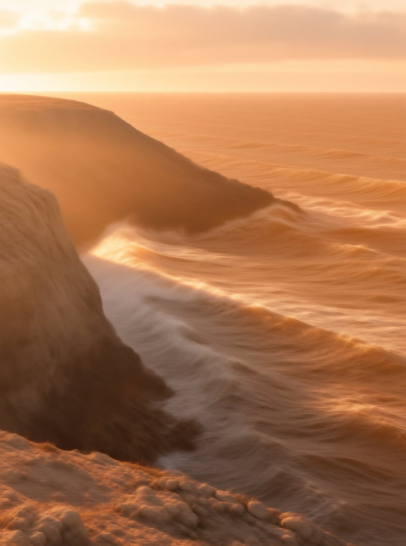 Golden Cliff at Sunset