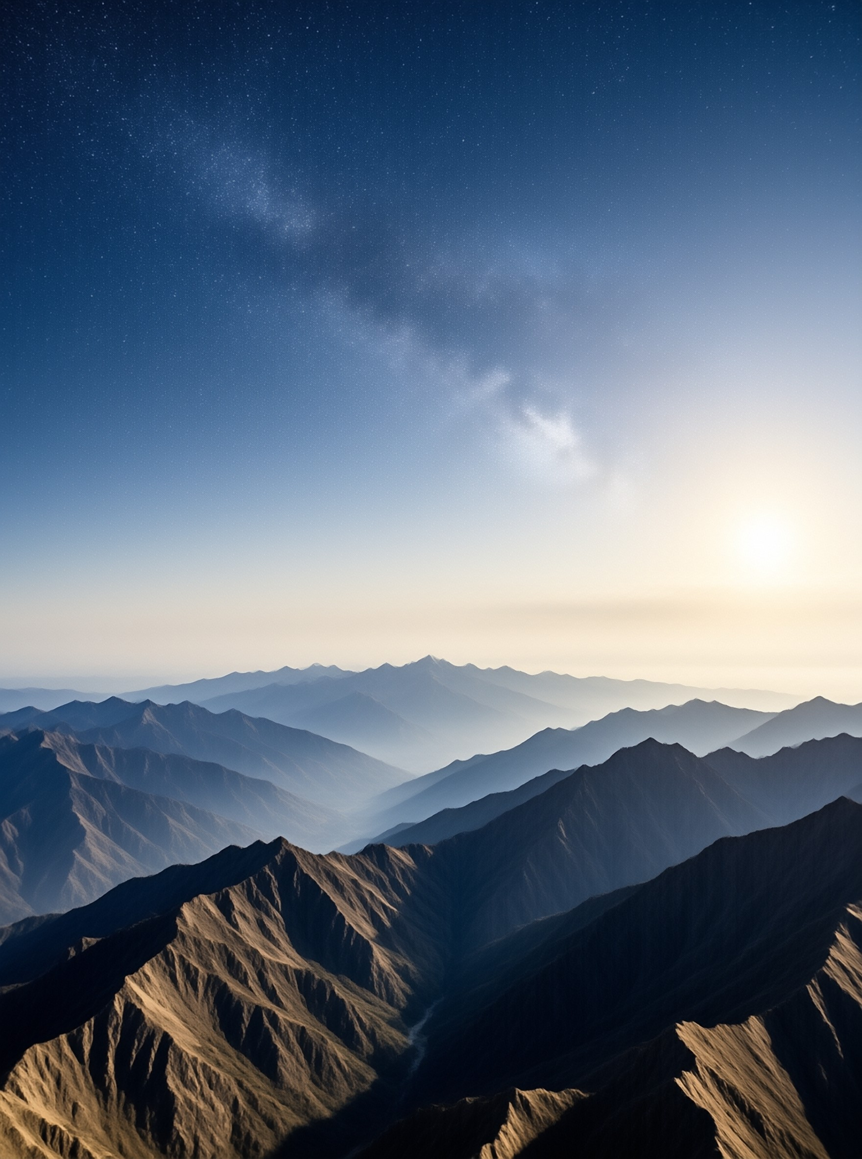 Starry Mountain Ridges Landscape