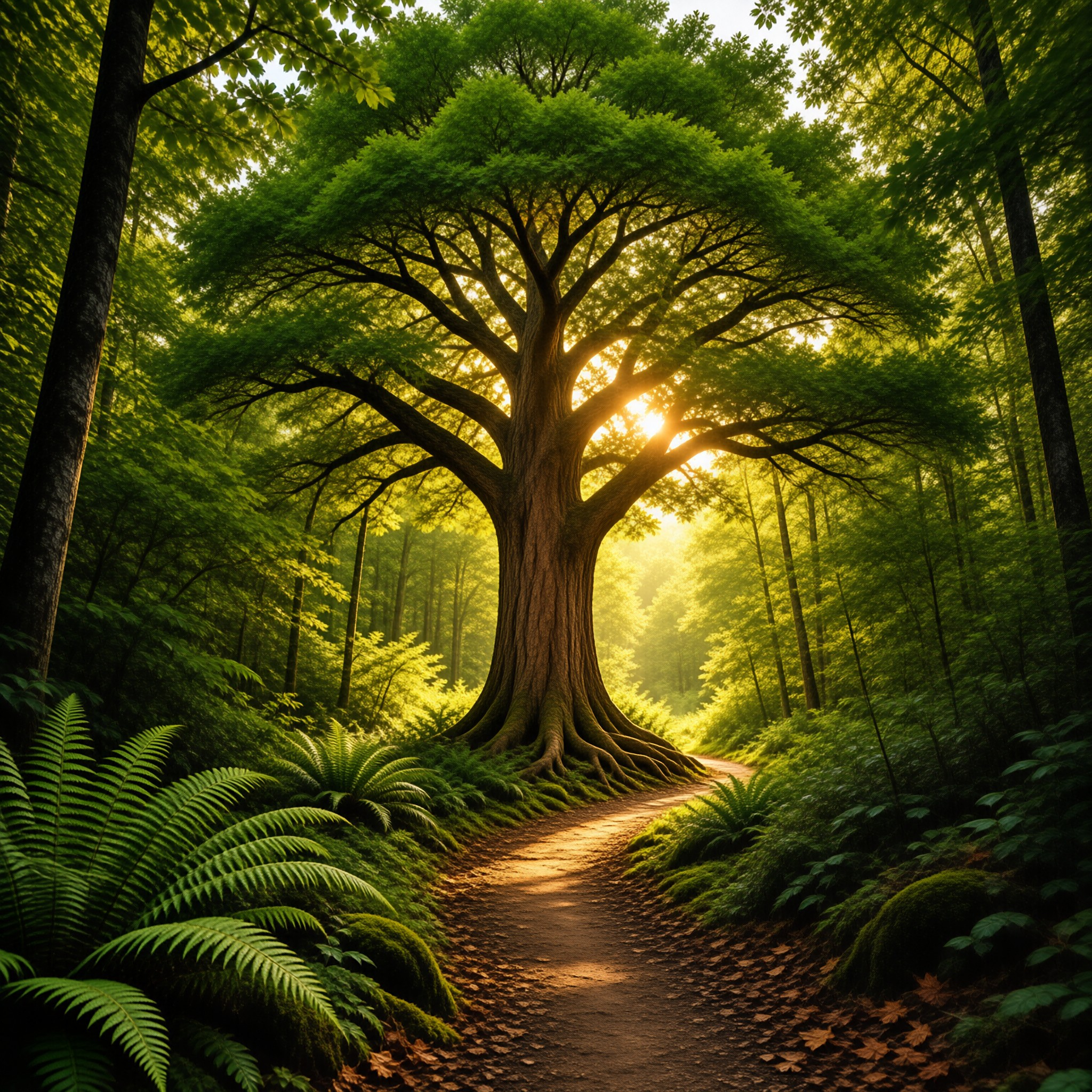Sunlit Forest Pathway