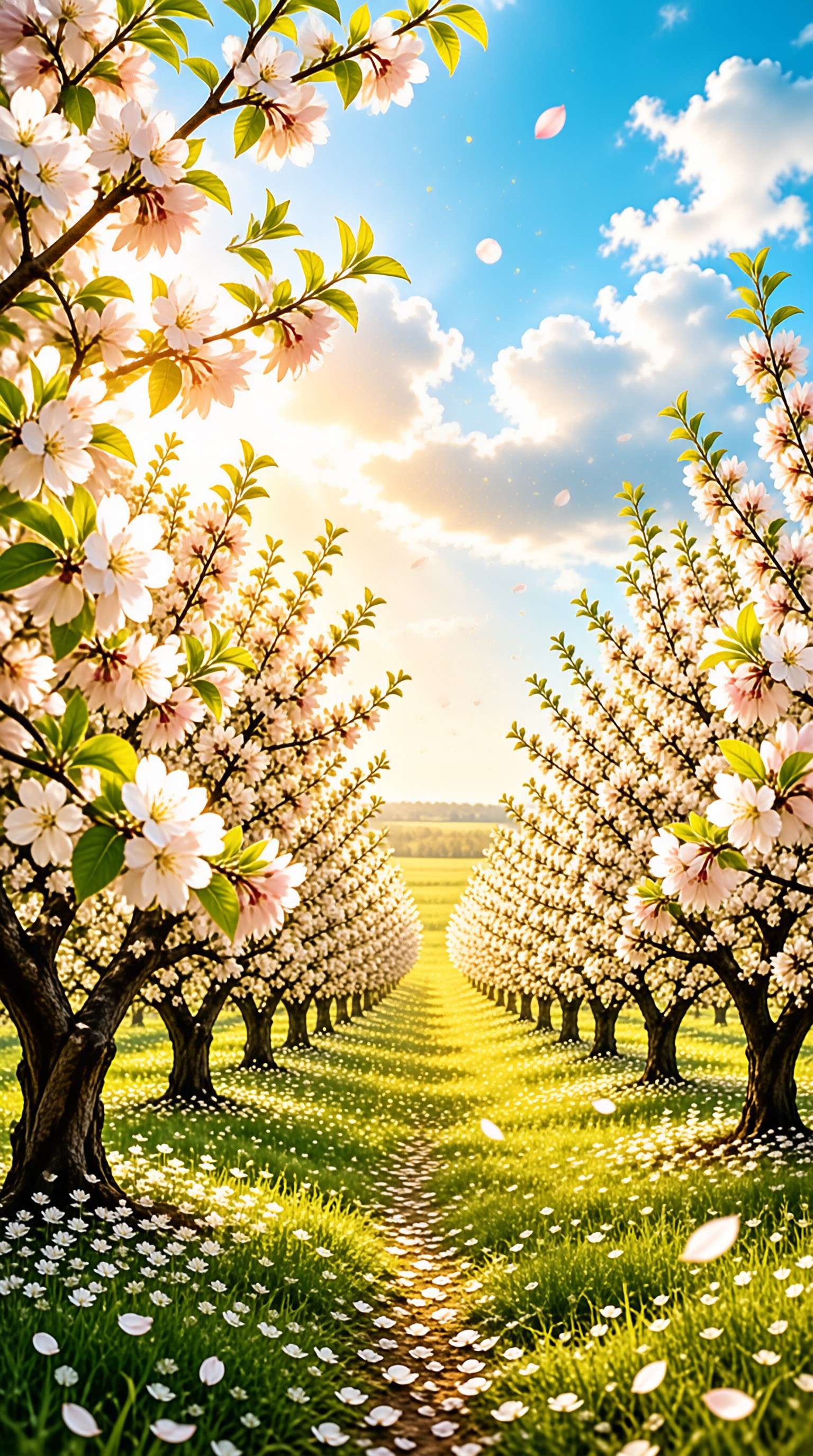 Blossoming Orchard Path