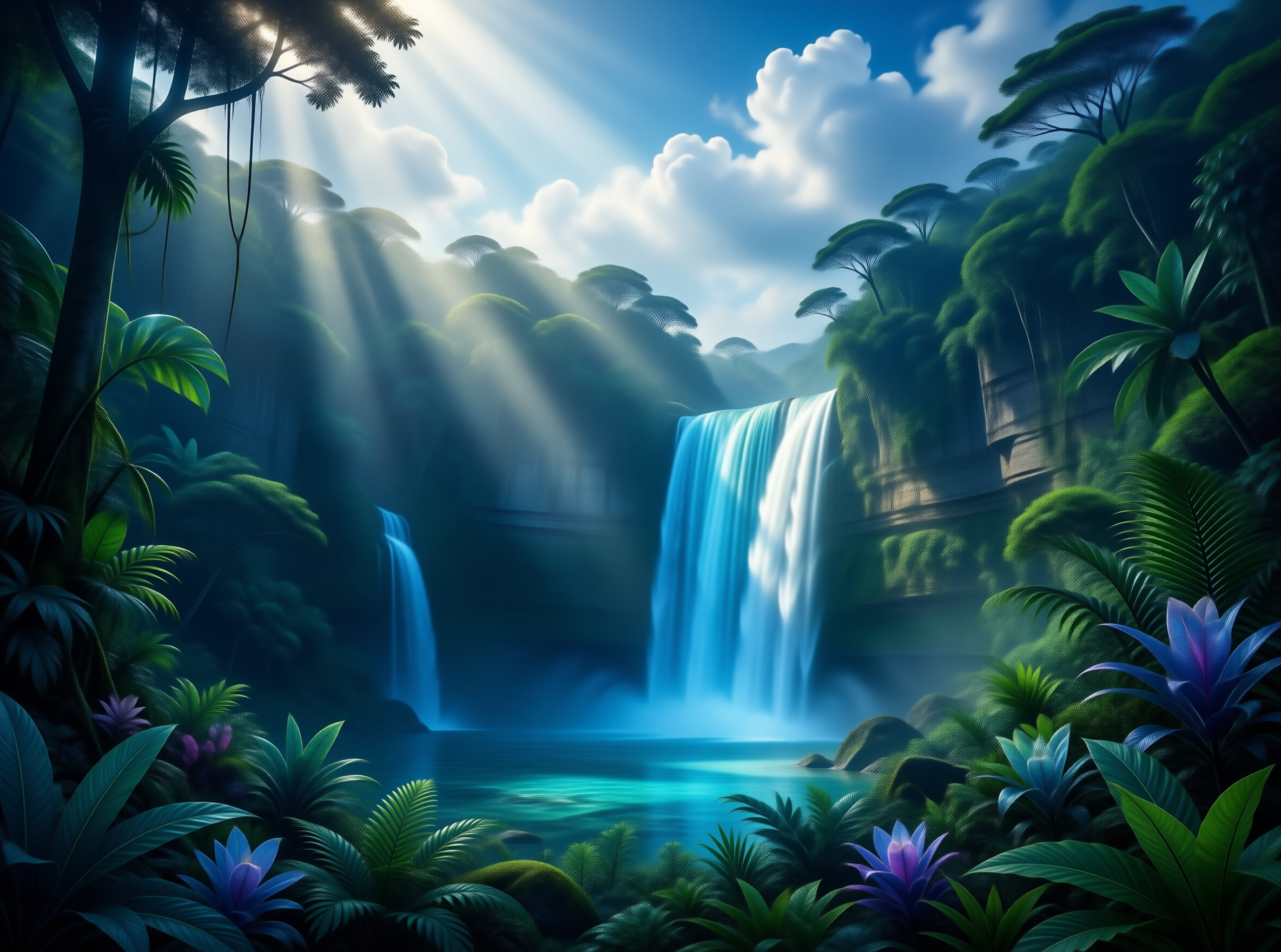 Tropical Waterfall Paradise