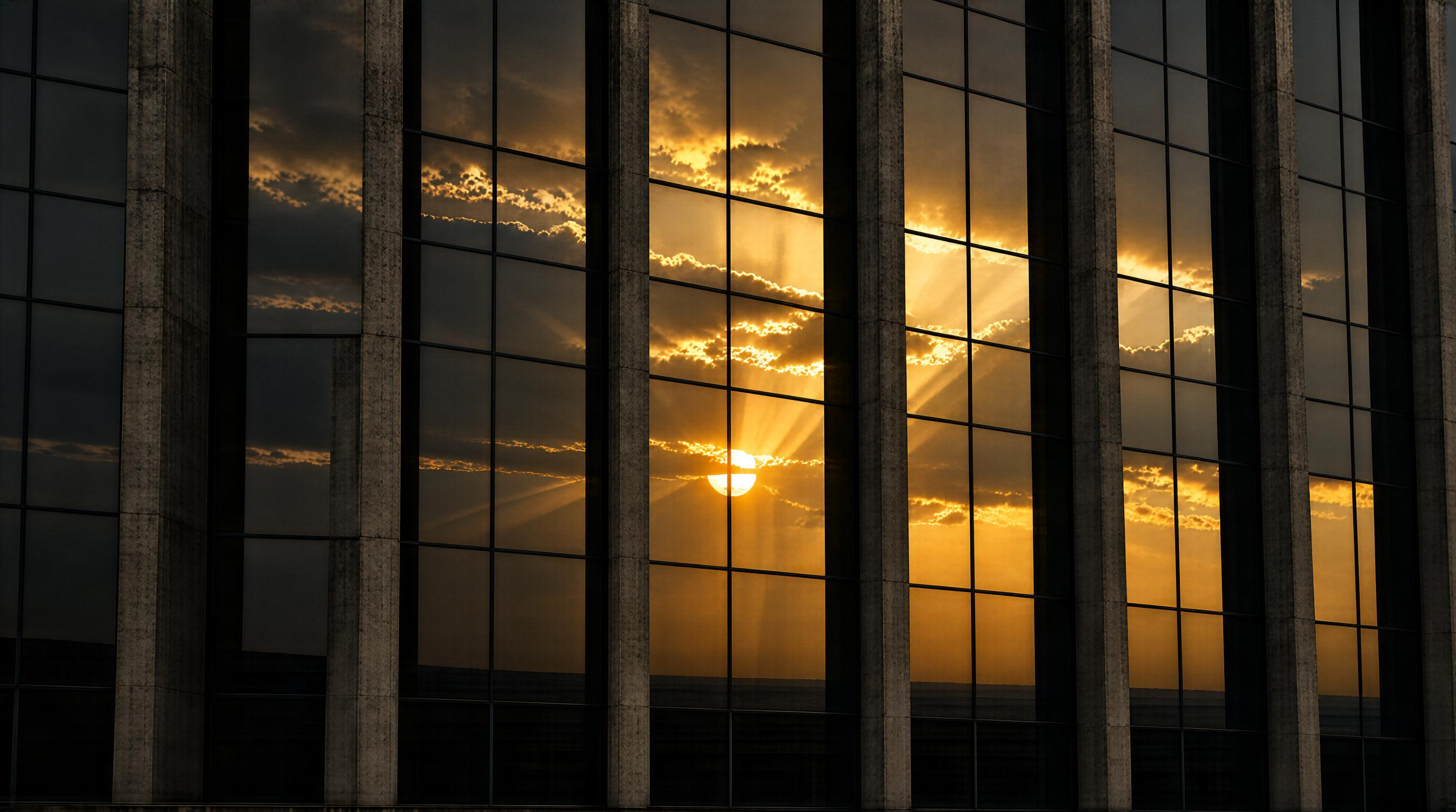 Sunset Reflection on Facade