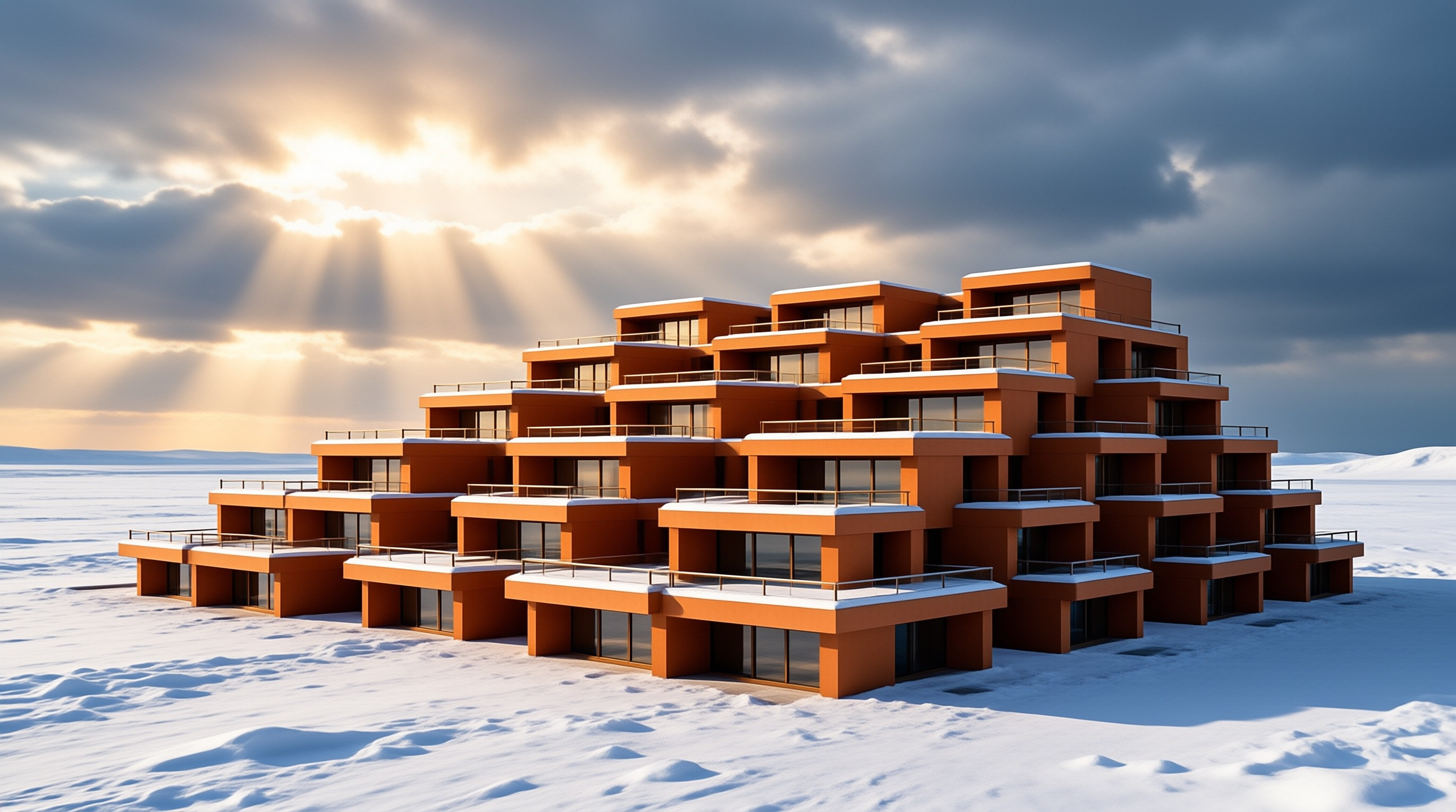Sunlit Orange Architecture