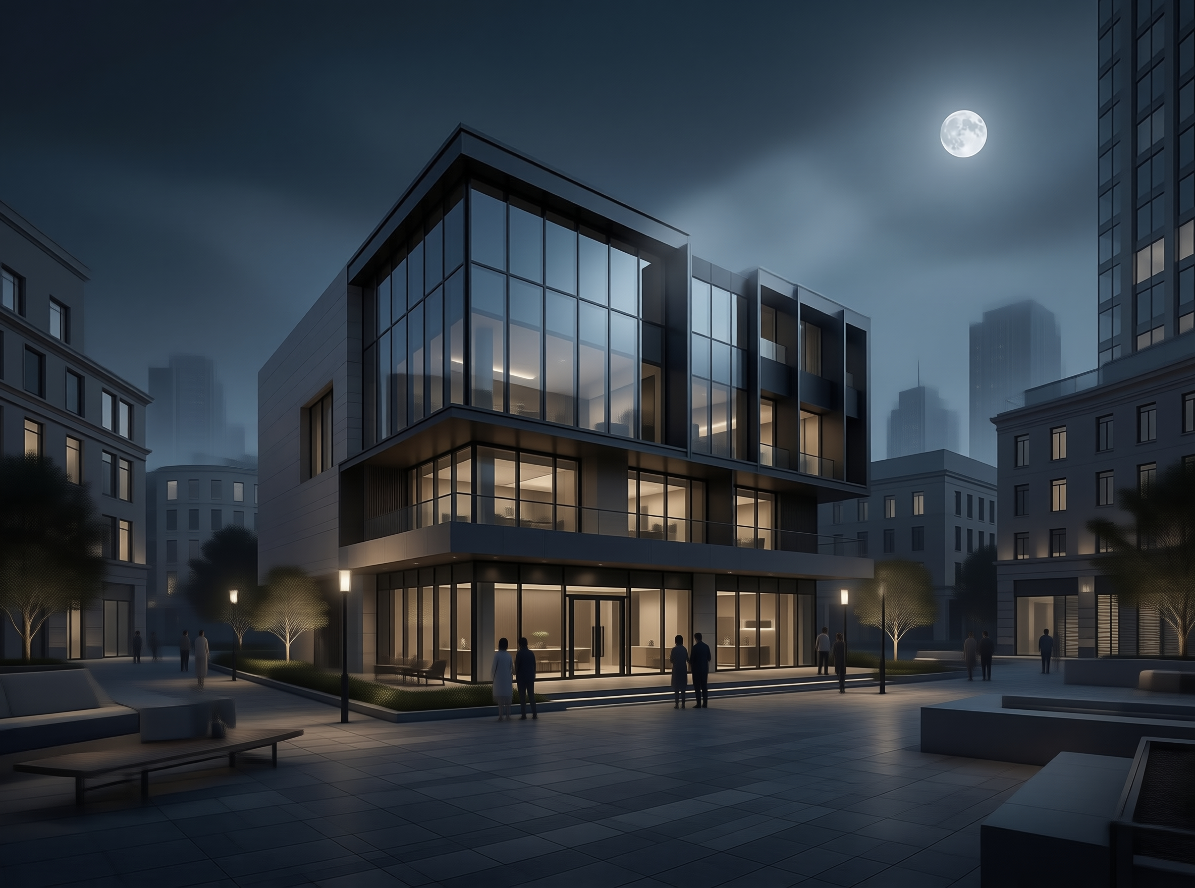 Modern Architecture at Night