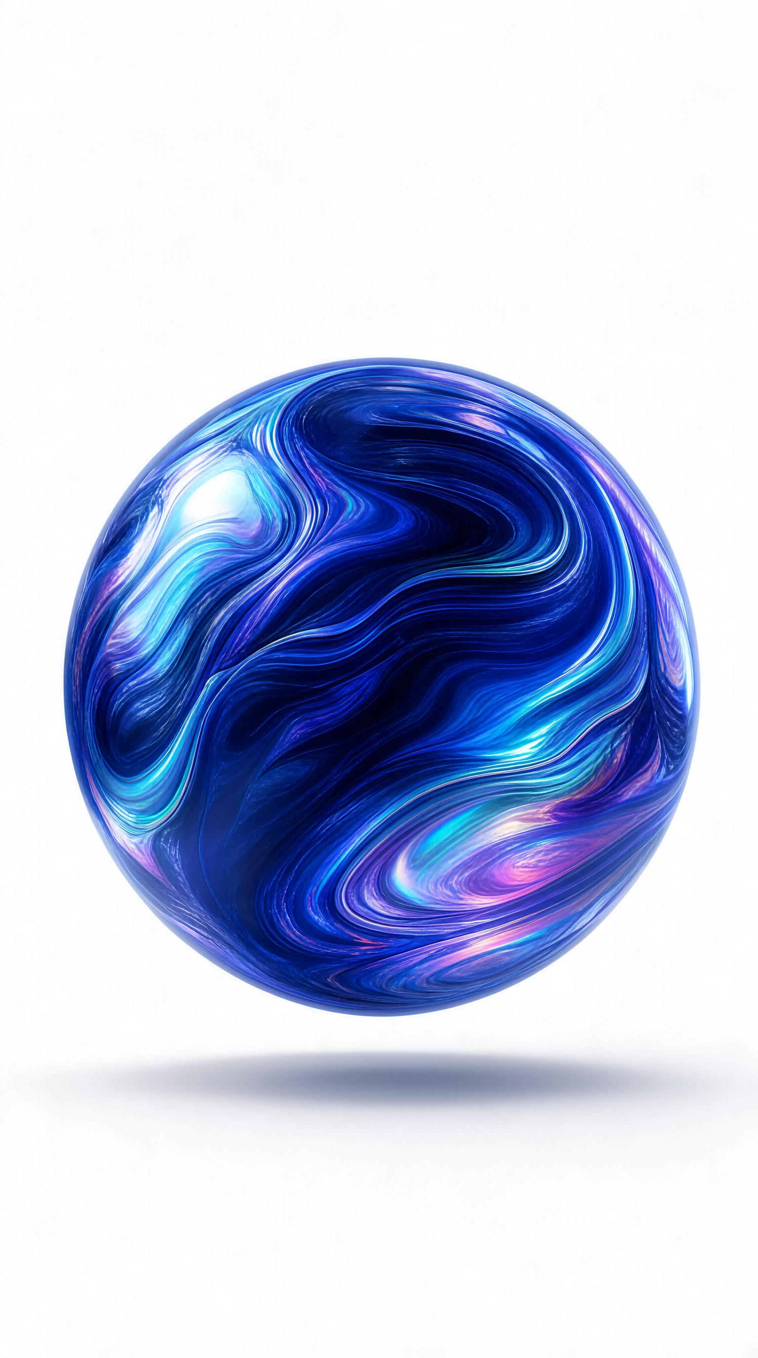 Abstract Blue Swirl Sphere