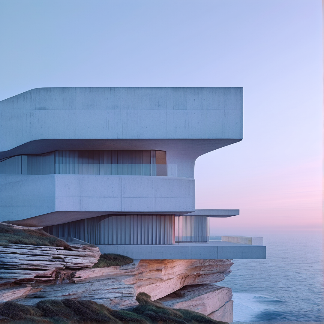 Modern Cliffside Concrete Villa