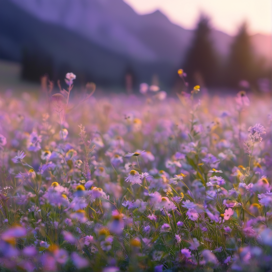 Purple Wildflower Field