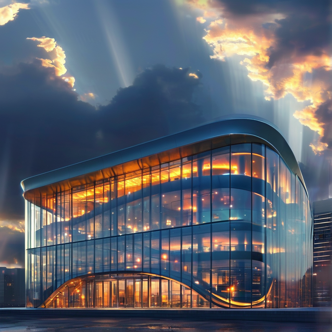 Modern Curved Glass Building