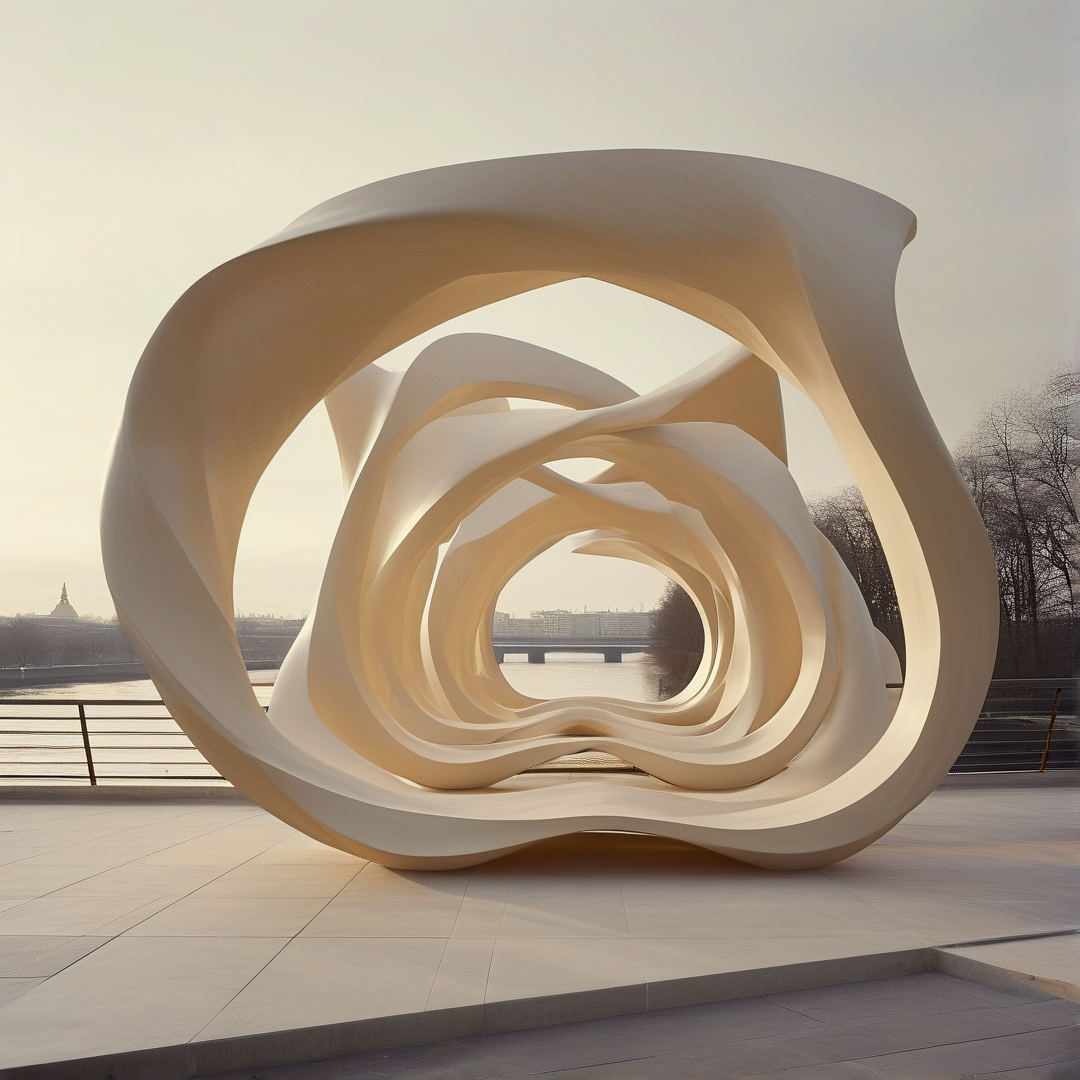 White Abstract Sculpture