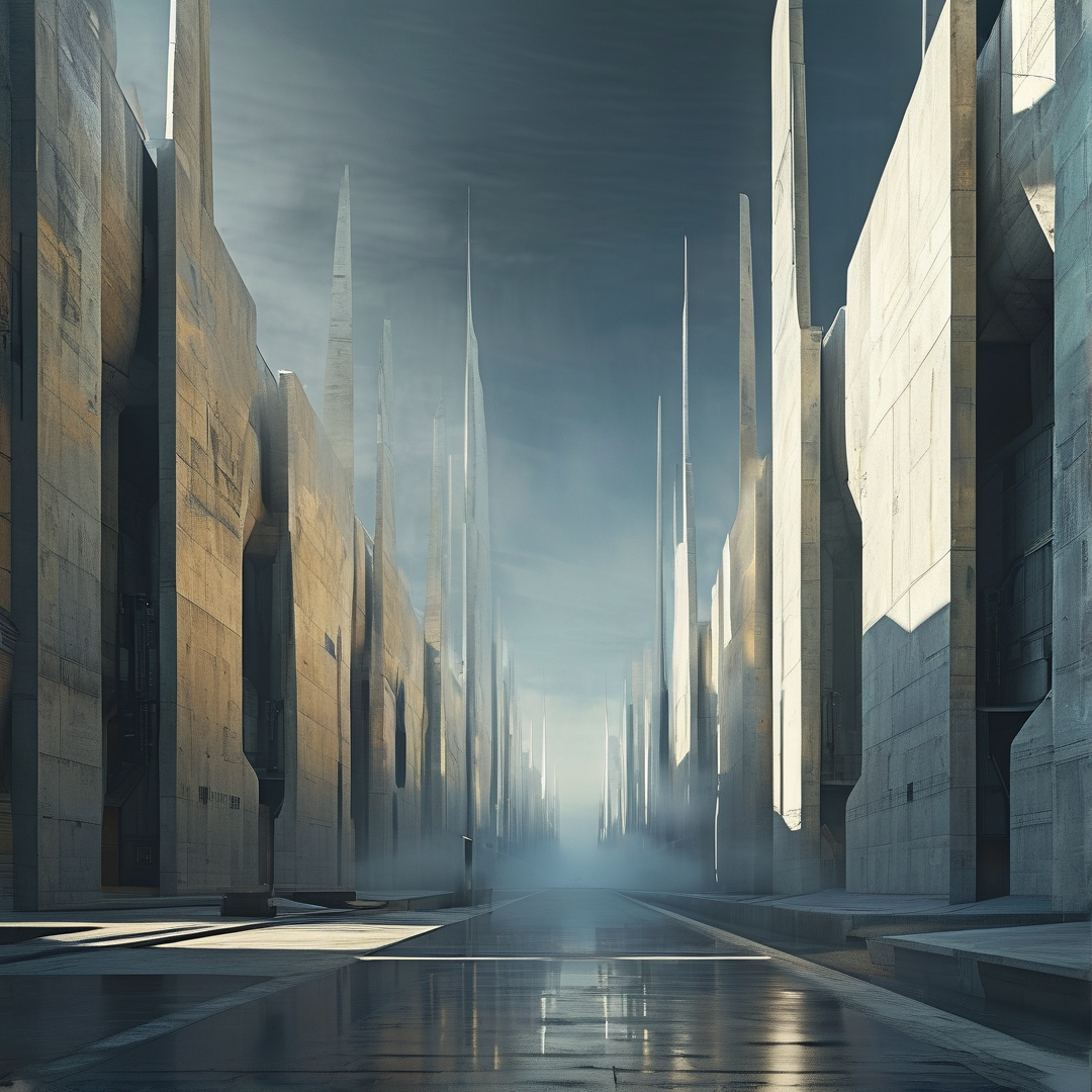 Futuristic Concrete Cityscape