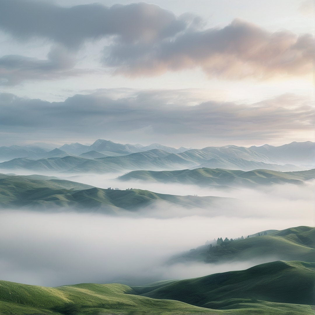 Rolling Hills in the Mist