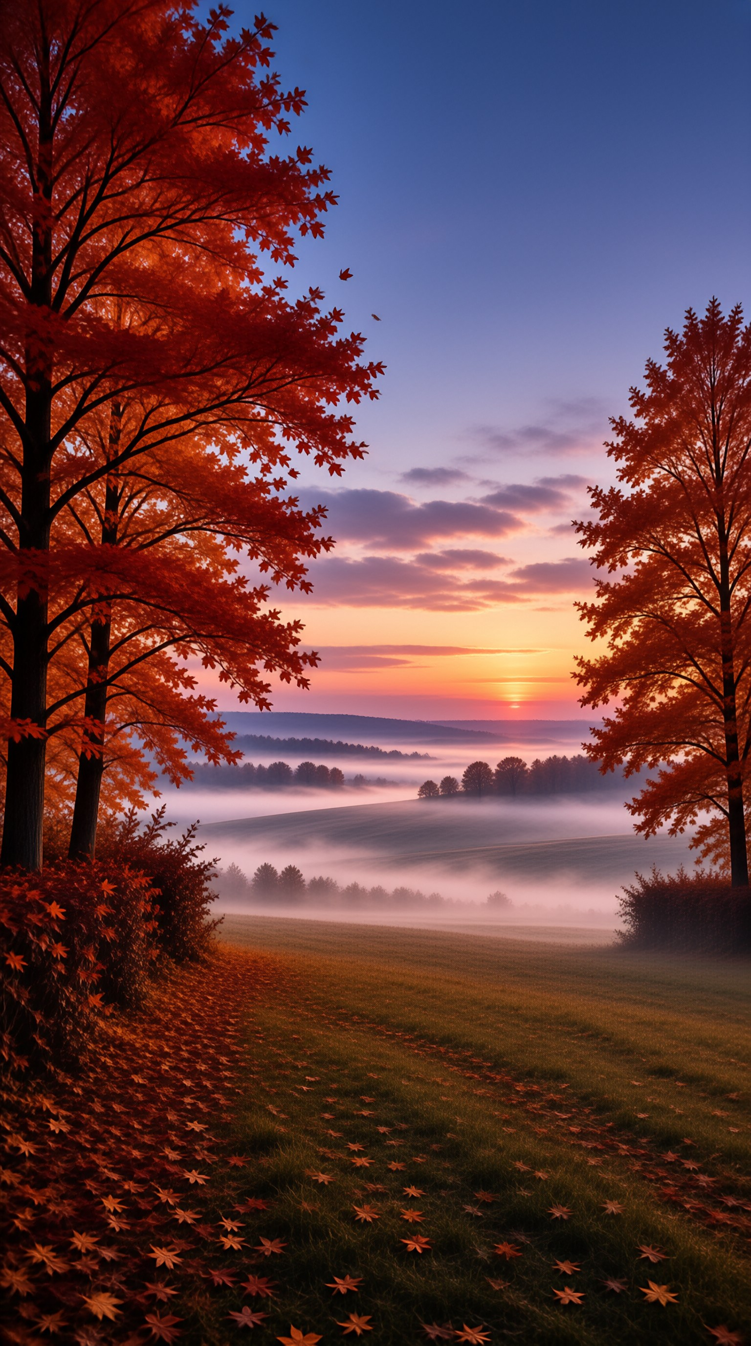 Misty Autumn Sunrise