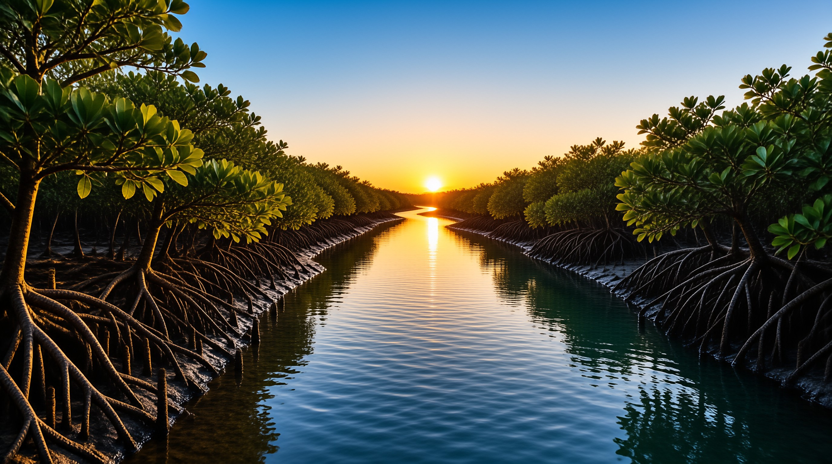 Mangrove Sunset River