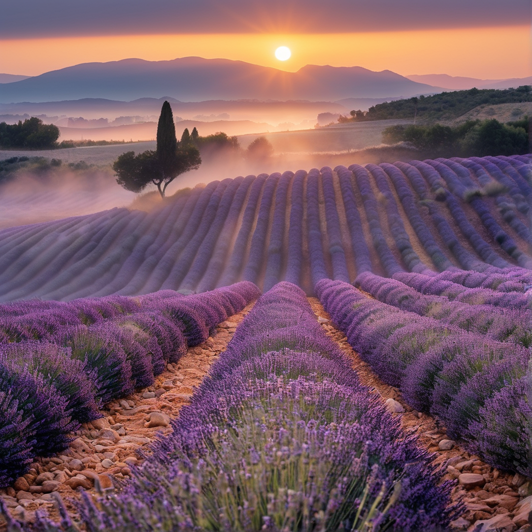 Lavender Field at Sunrise