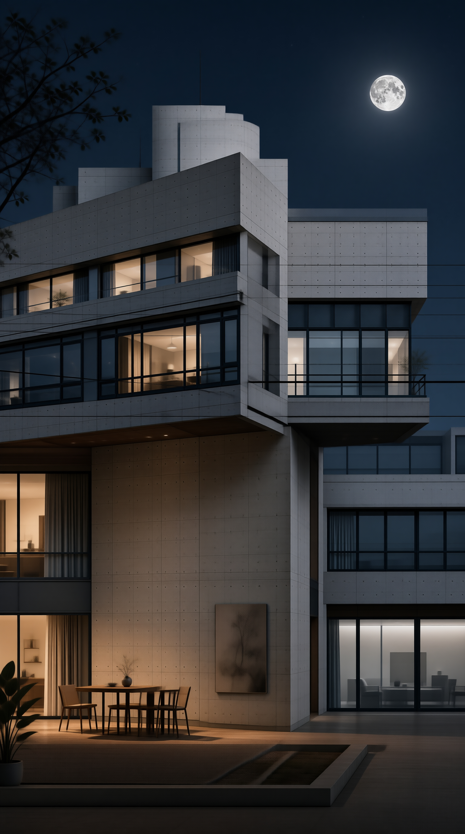 Modern House at Night