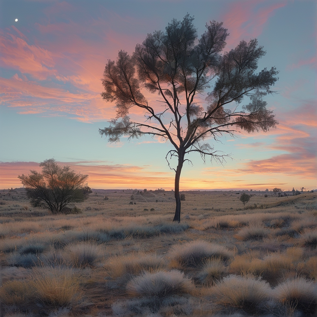 Solitary Tree at Sunset