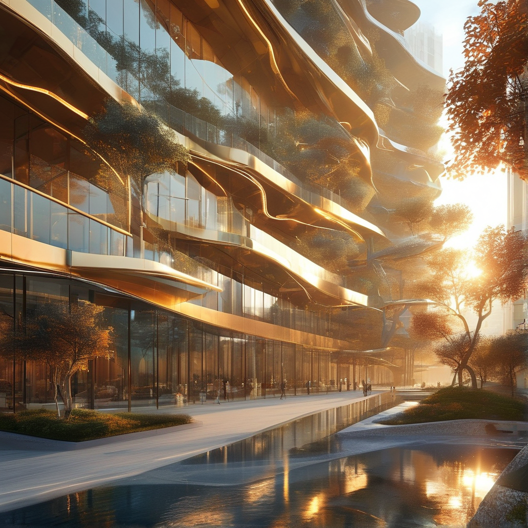 Futuristic Golden Building