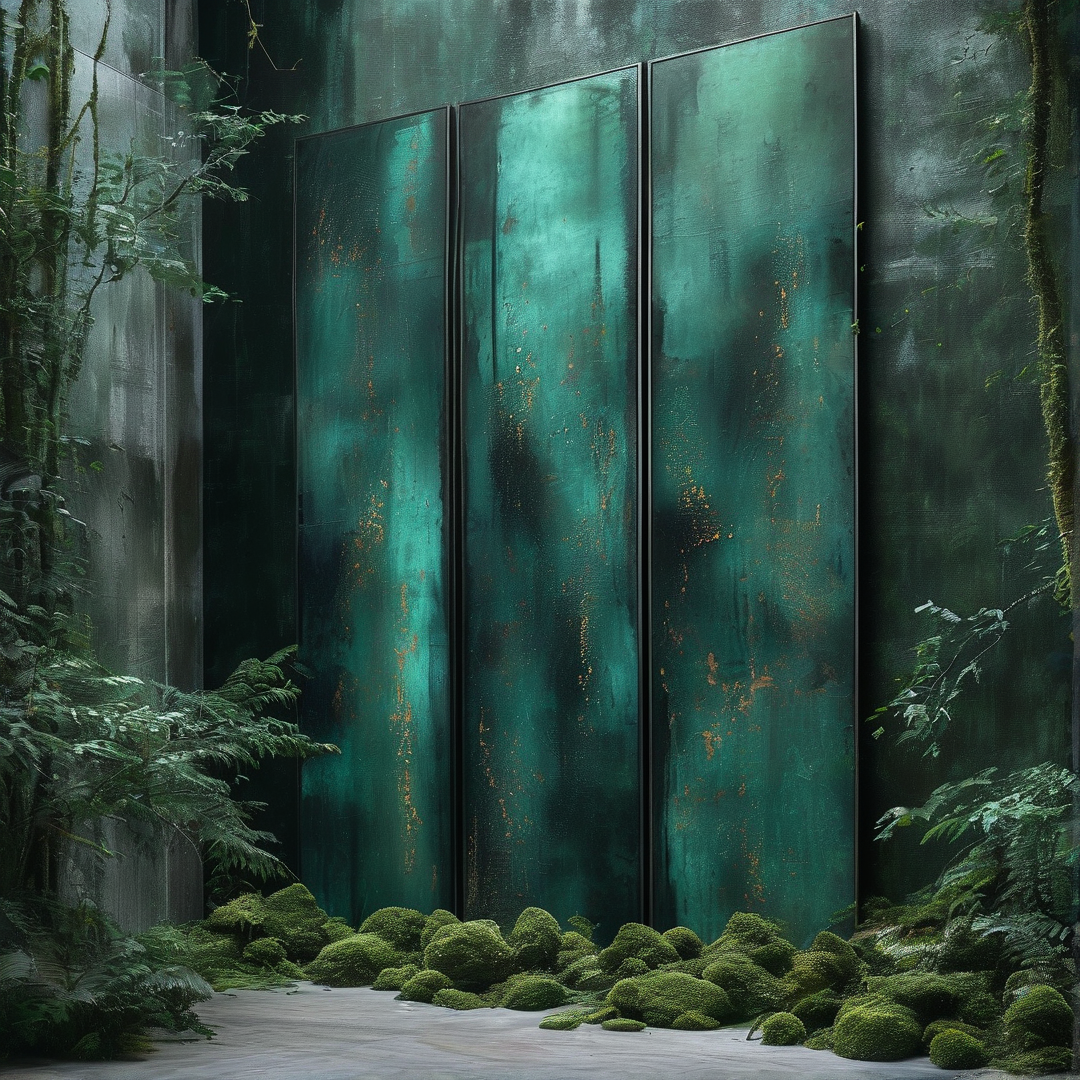 Rusty Teal Metal Panels