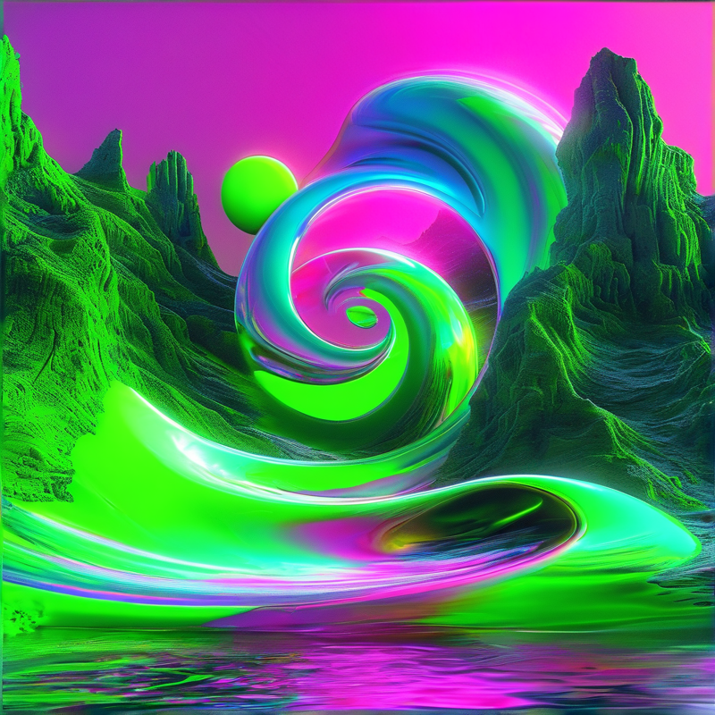 Neon Spiral Landscape