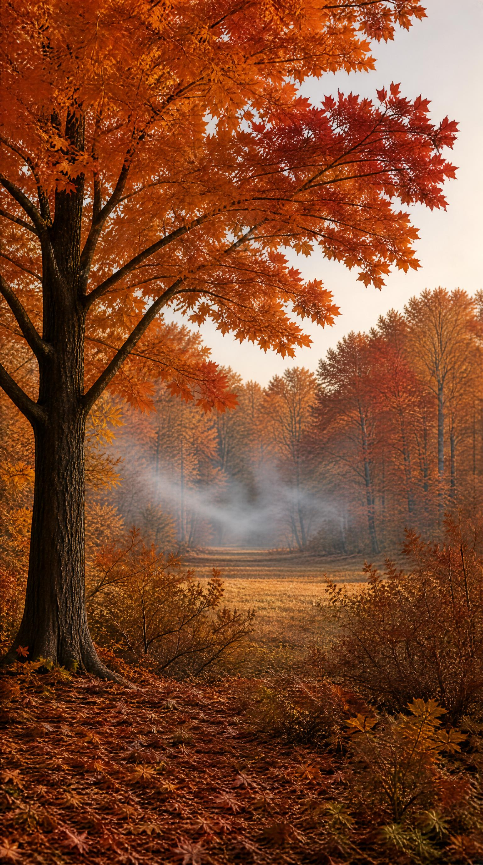 Misty Autumn Forest
