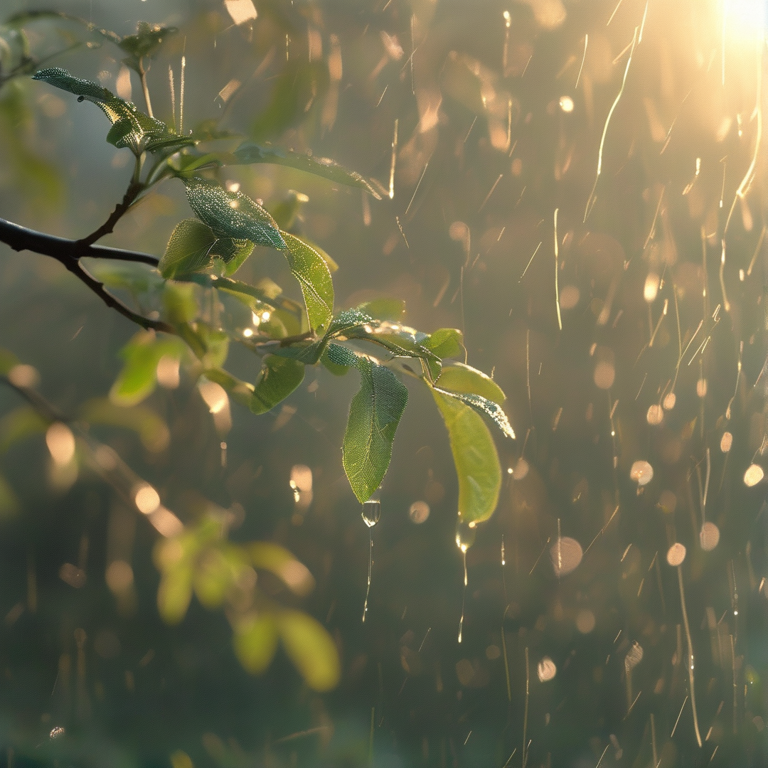 Golden Rain on Leaves