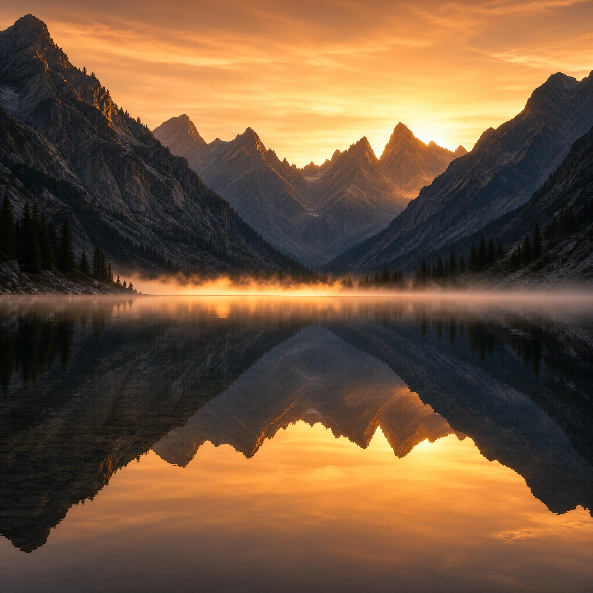 Mountain Lake at Dawn