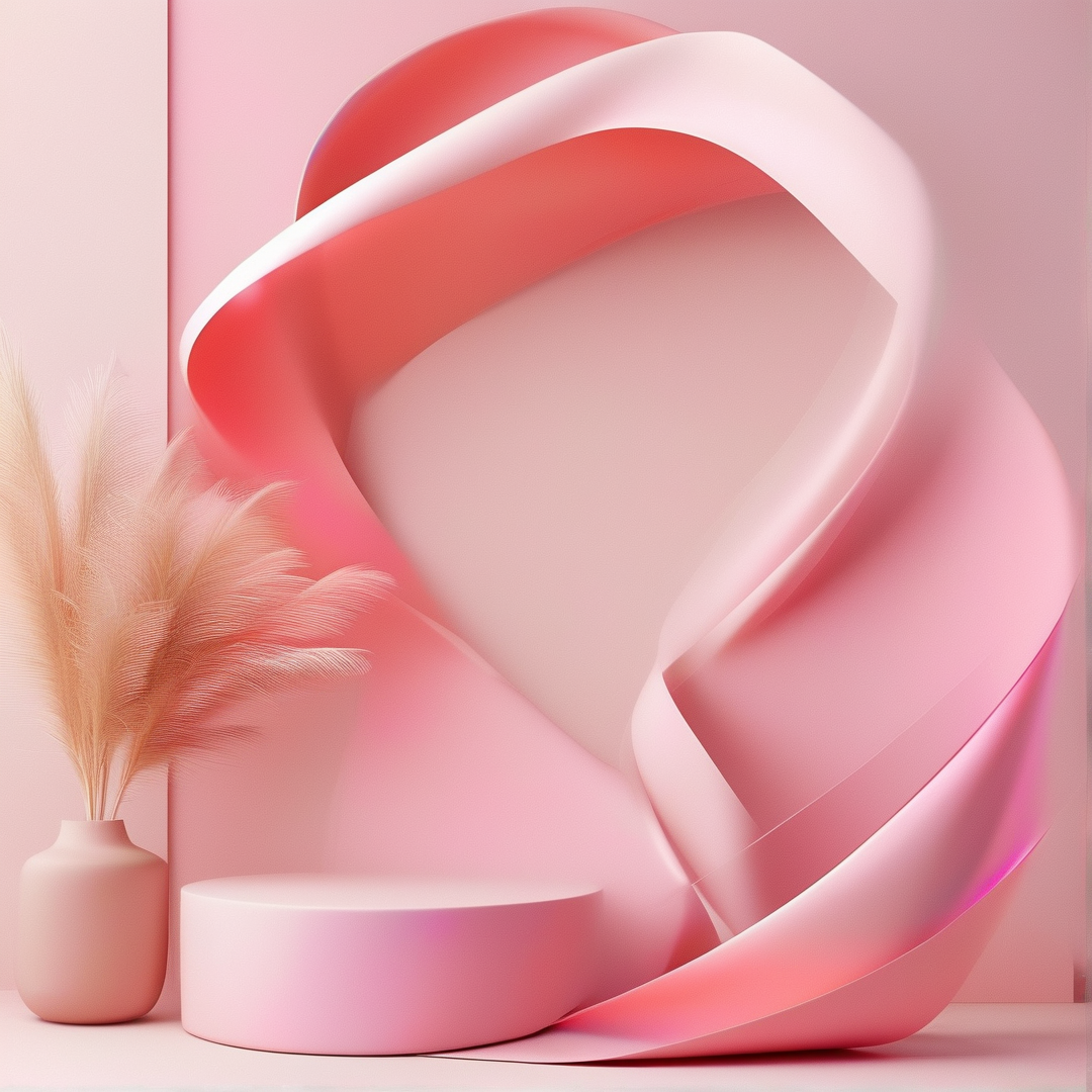 Dreamy Pink Ribbon Composition