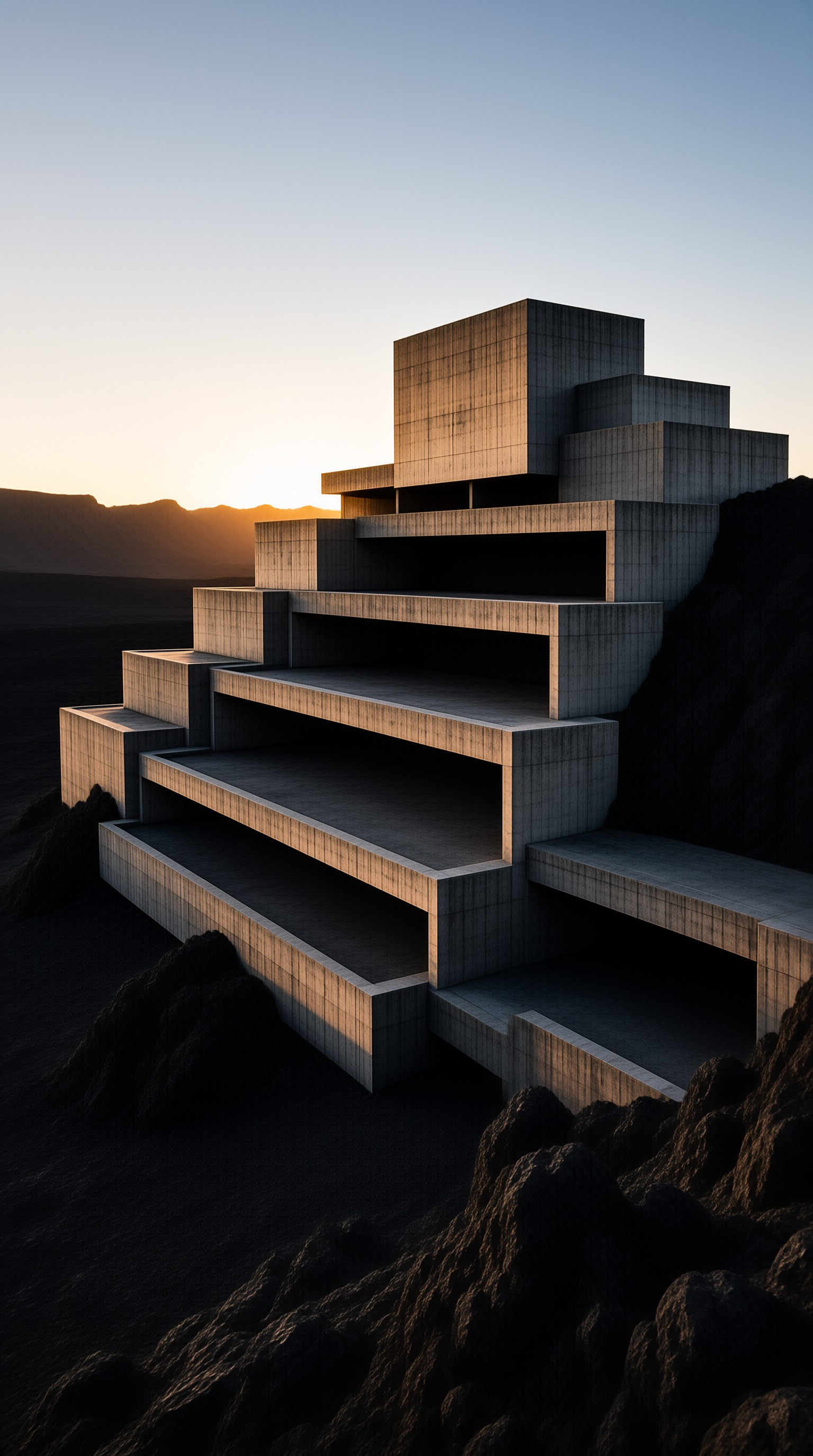 Concrete Building on Hillside