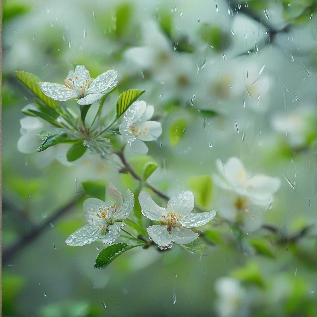 Rainy Apple Blossoms