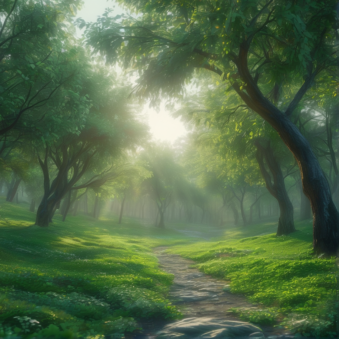 Sunlit Forest Path