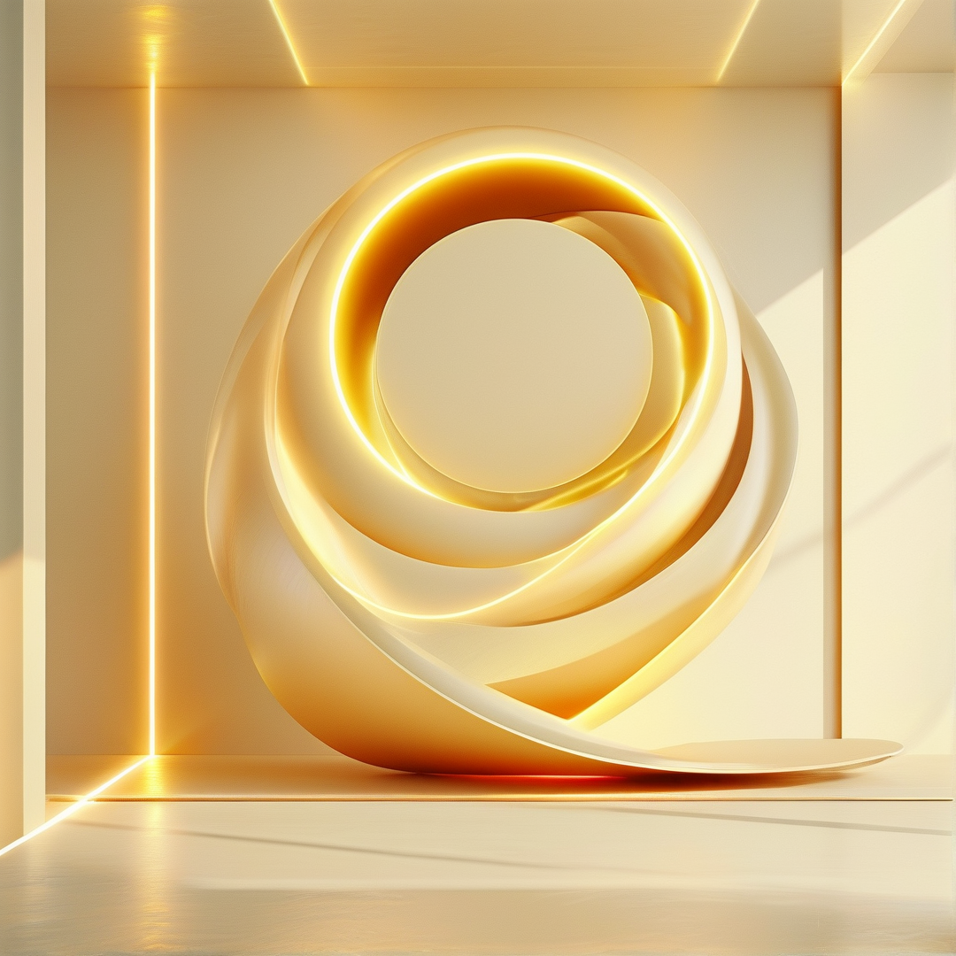Golden Abstract Sculpture