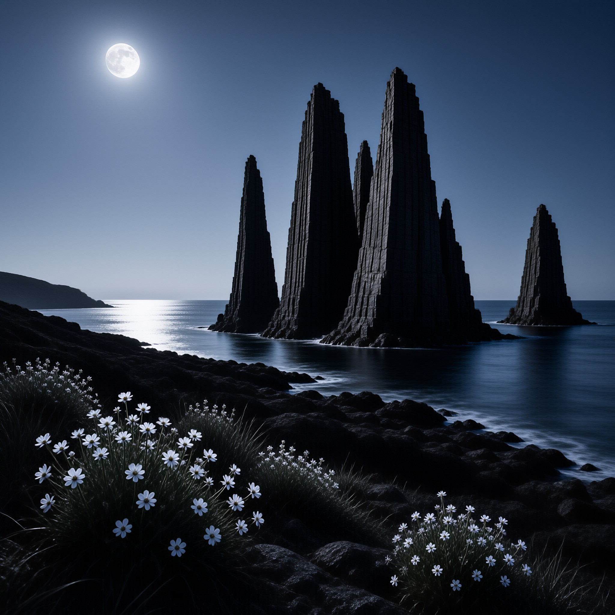 Moonlit Sea Stacks