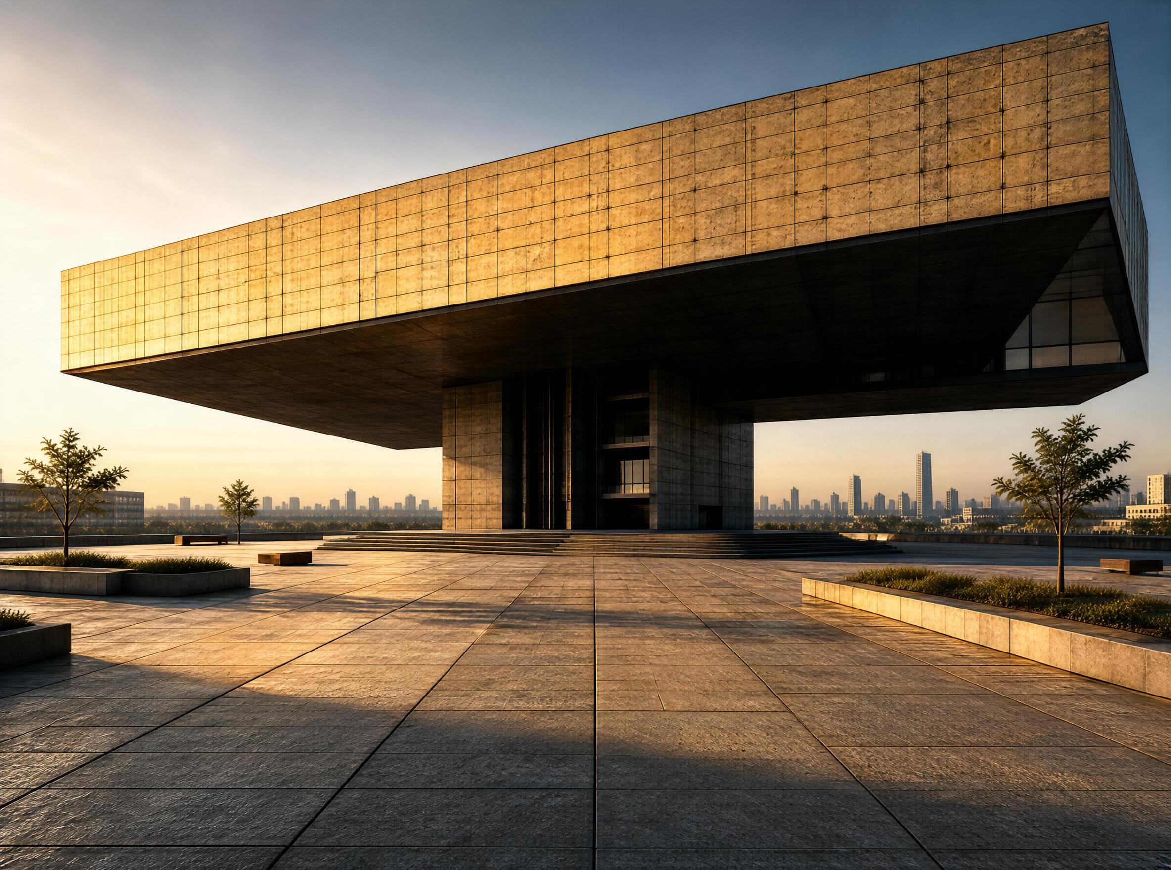 Modern Cantilevered Building
