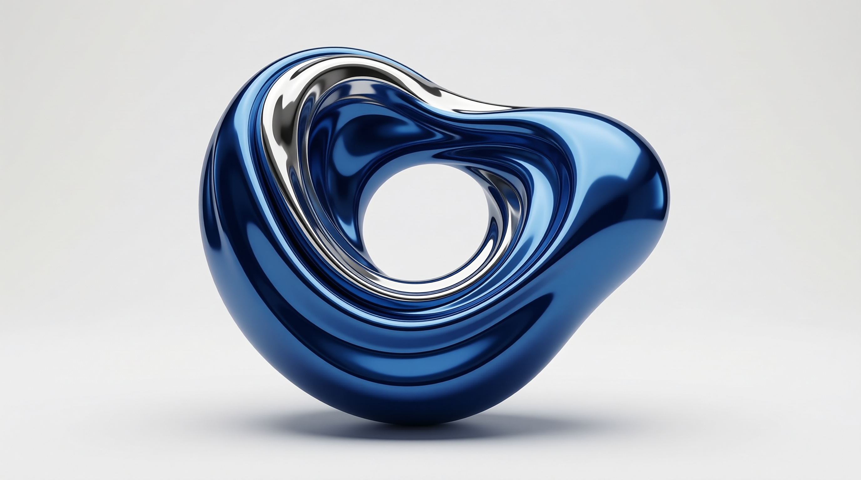 Glossy Blue Abstract Torus