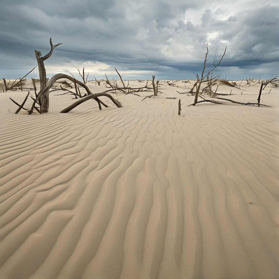 Desert Dunes with Dead Trees