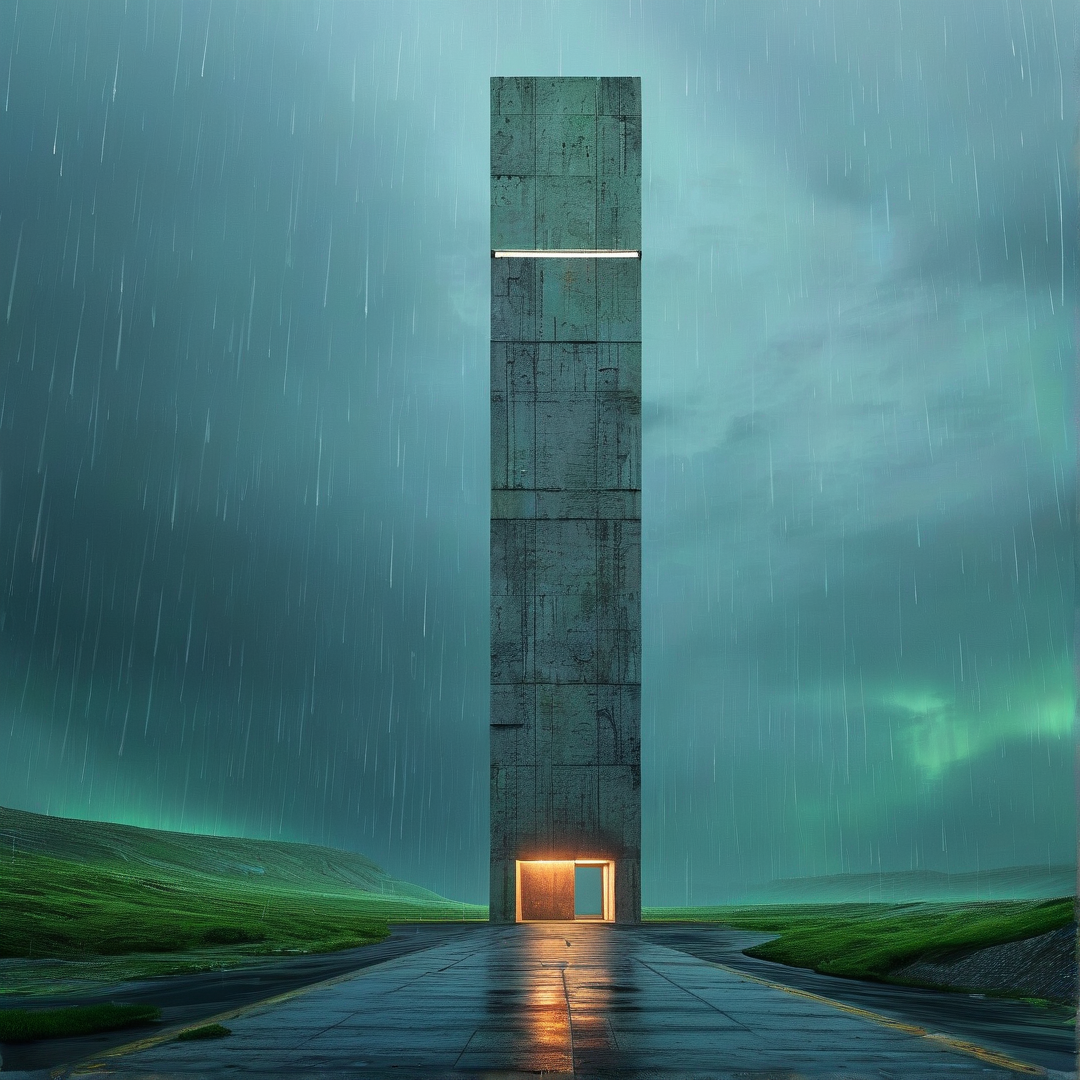 Monolith in the Rain