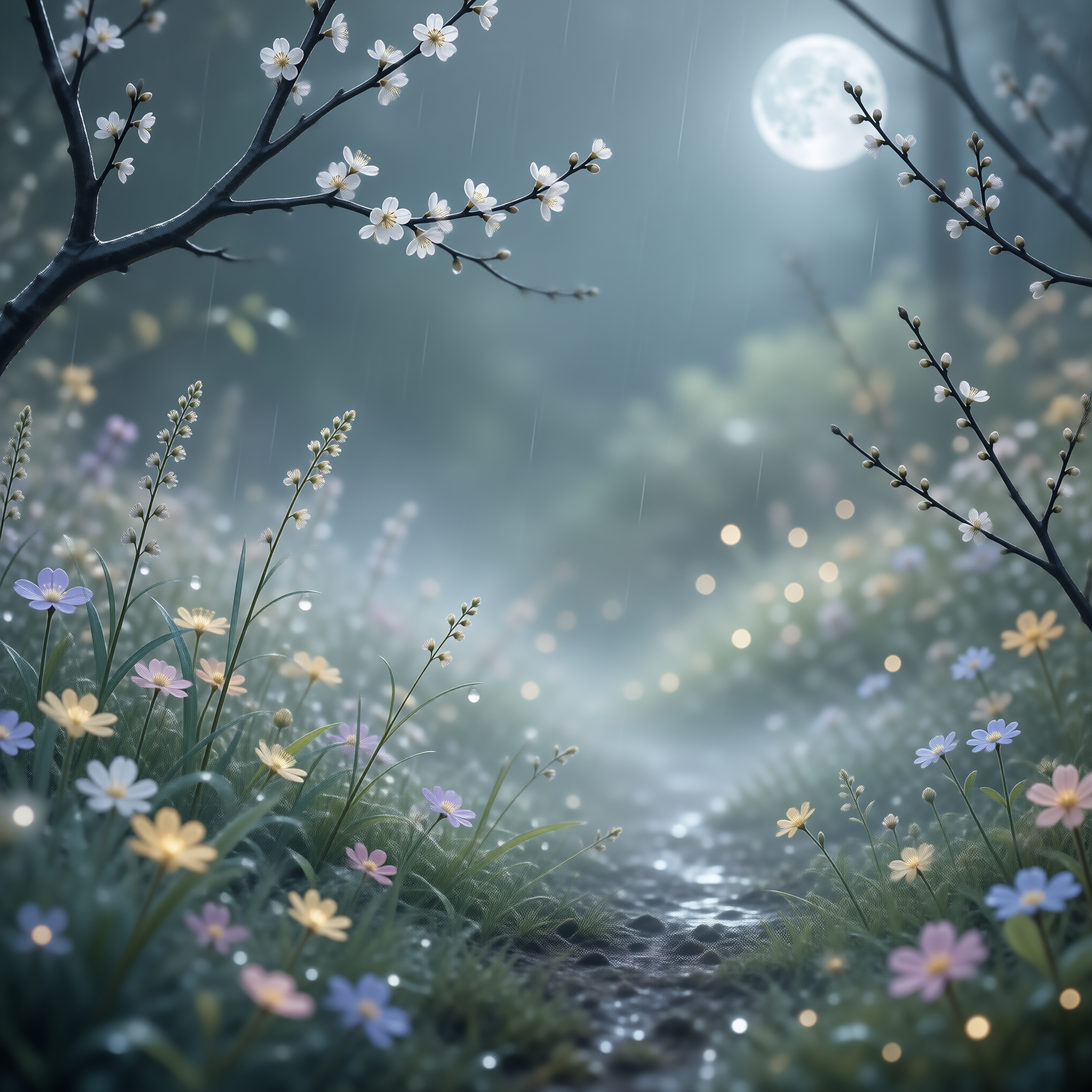Magical Rainy Night Garden
