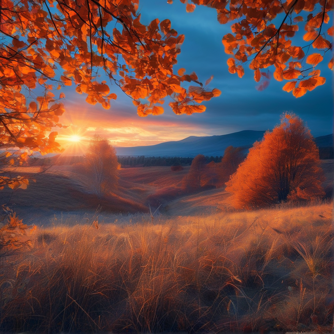 Autumn Sunset Landscape