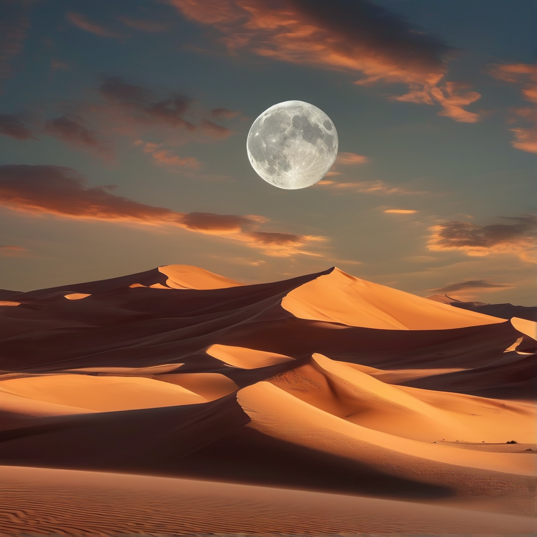Full Moon Over Desert