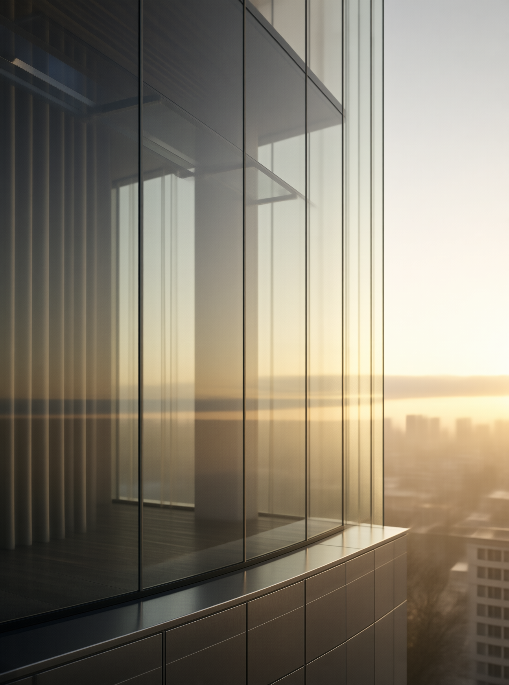 Glass Curtain Wall in Golden Hour