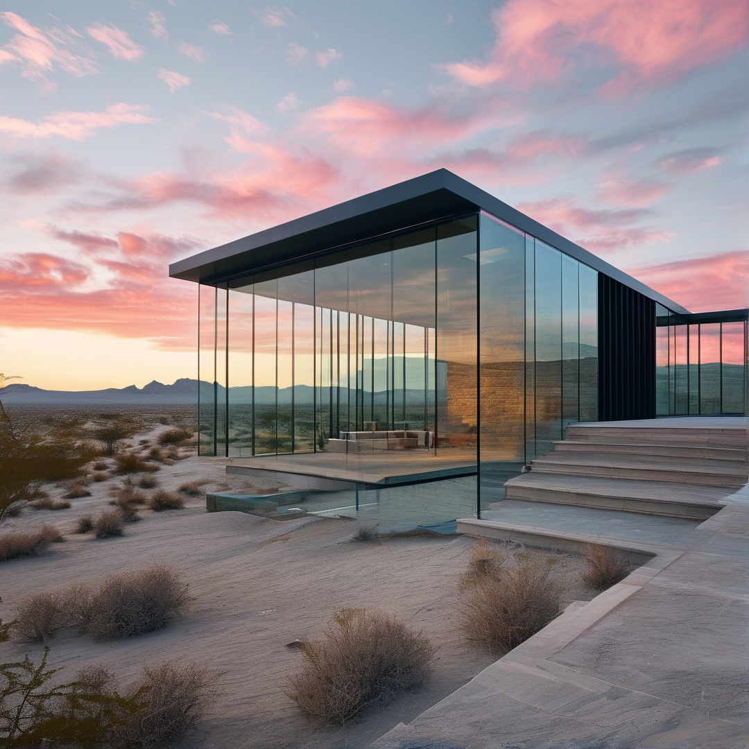 Modern Desert Glass House
