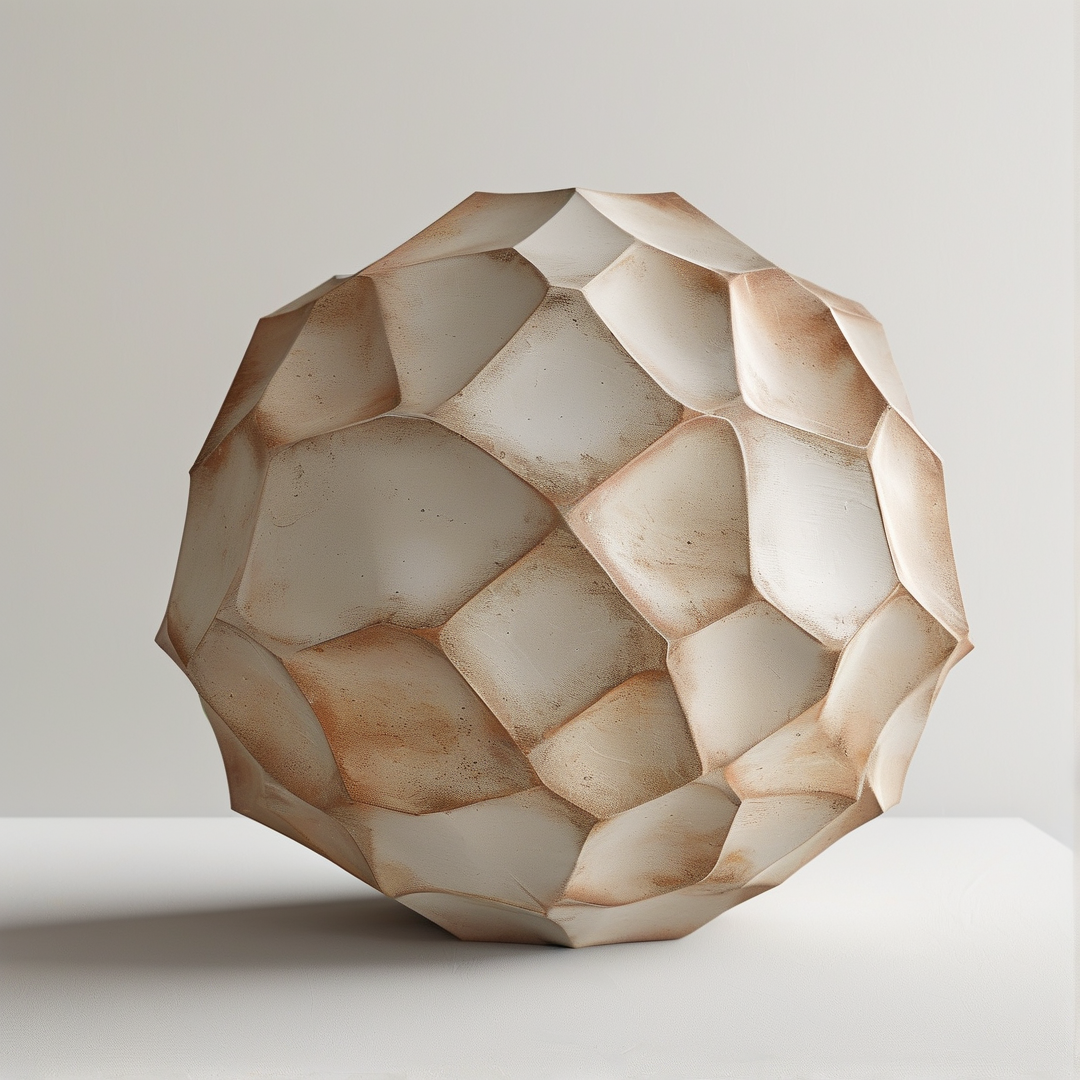 Faceted Beige Sphere