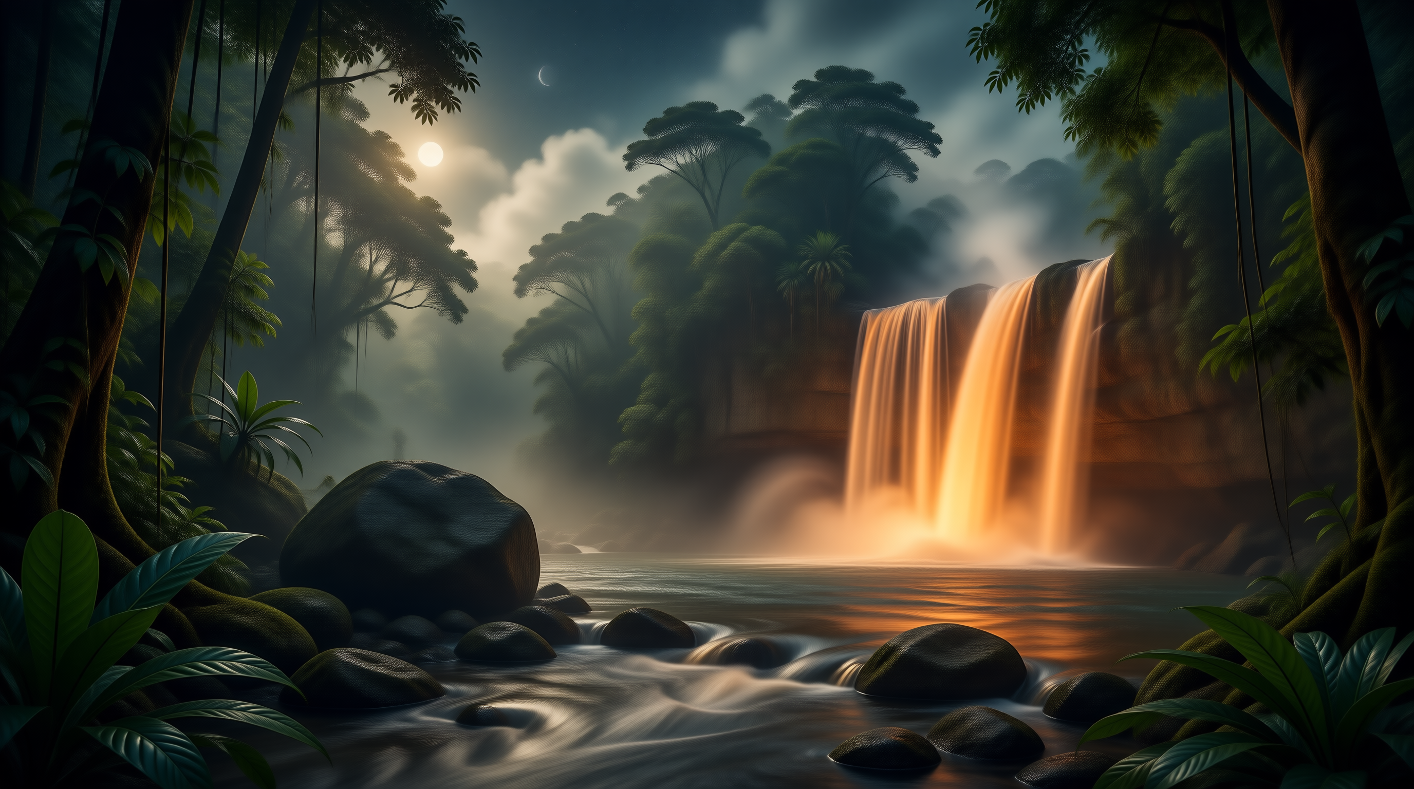 Mystical Forest Waterfall