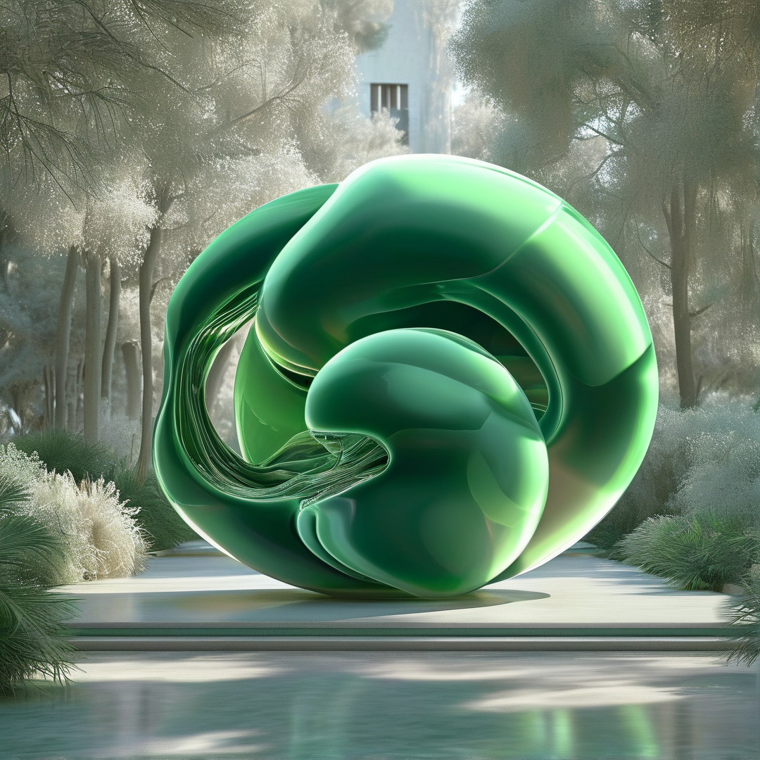 Green Abstract Sculpture