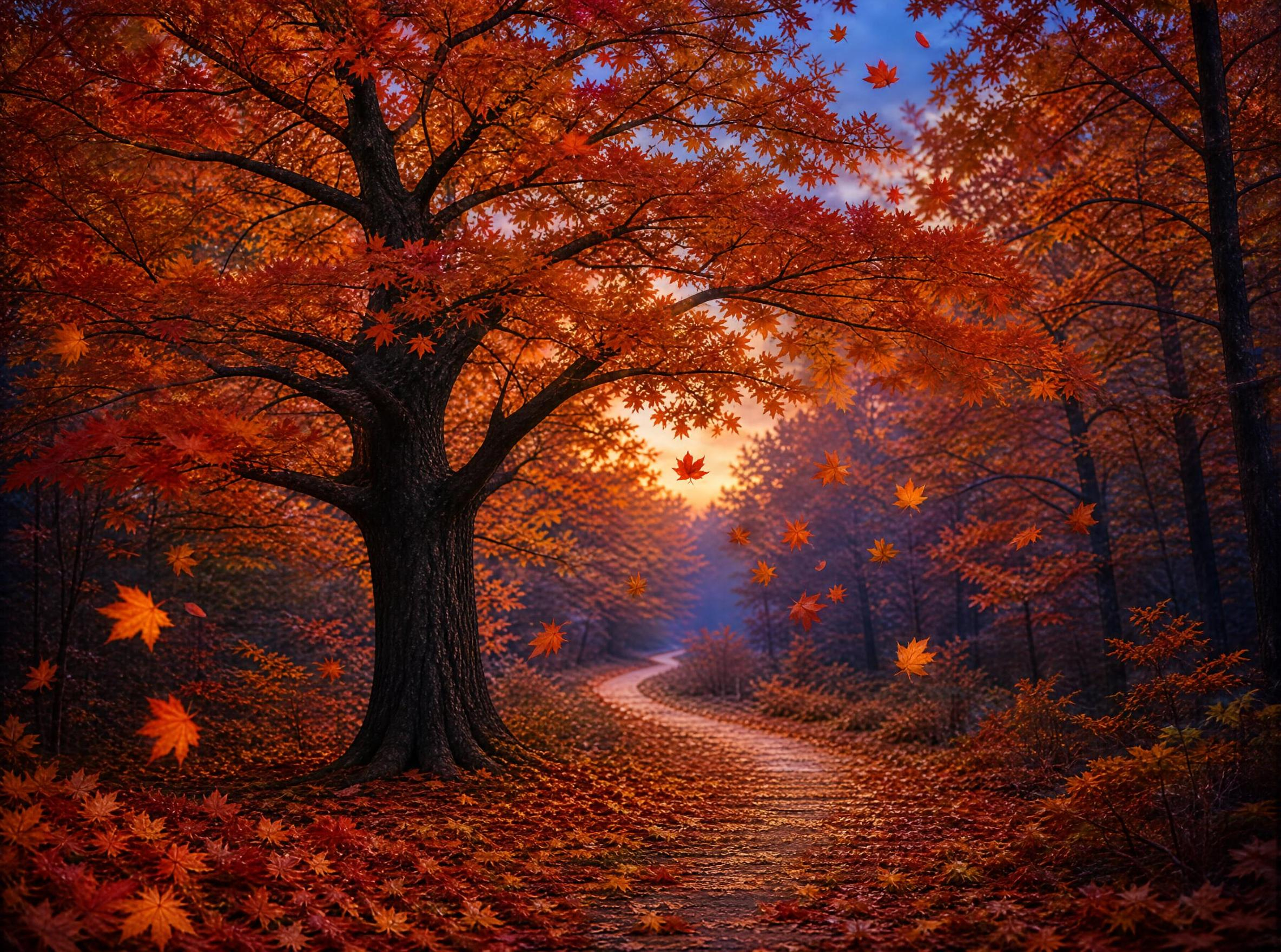 Autumn Maple Forest Path