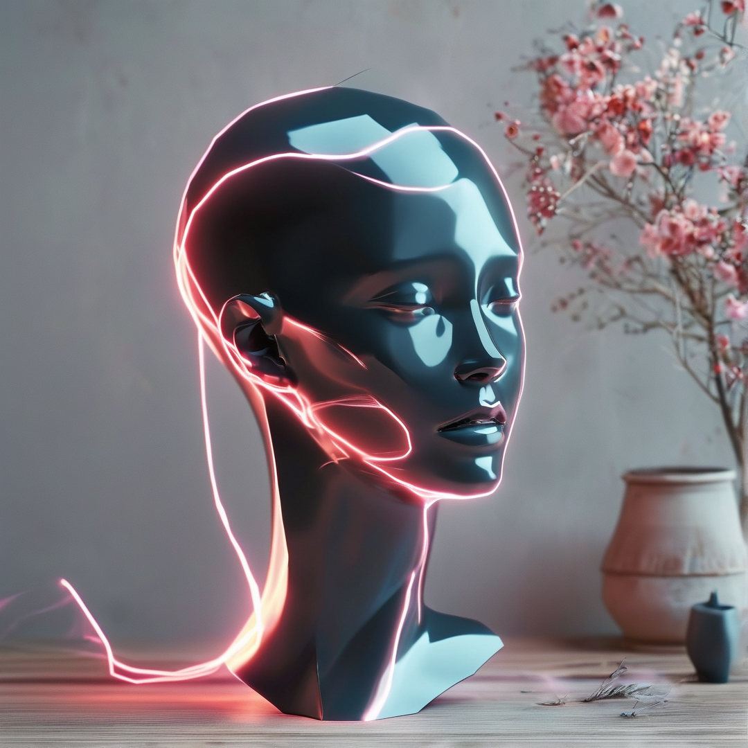 Glowing Black Bust