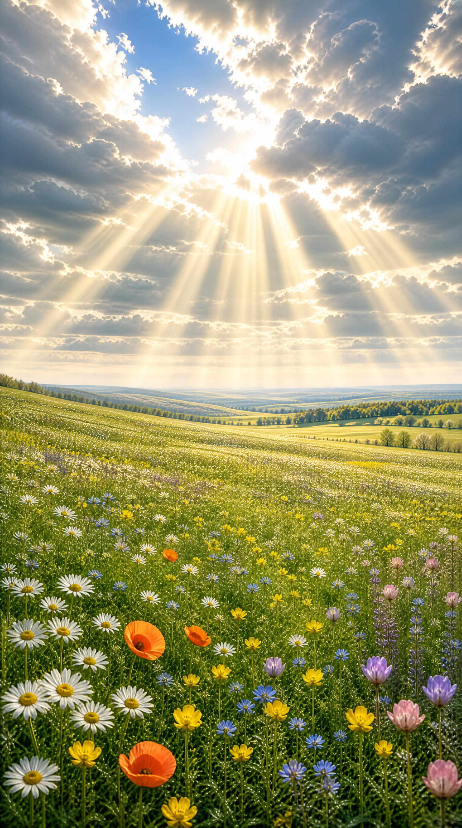 Sunlit Wildflower Meadow